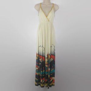 Ringspun Ostrich Border Print Maxi Dress